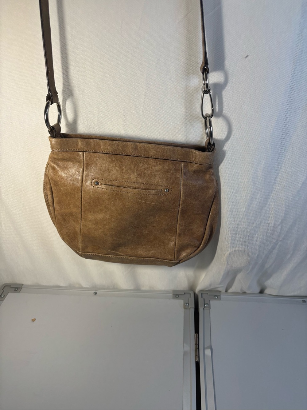 b. makowsky Brown Leather Crossbody Bag with Tassel - Picture 5 of 6